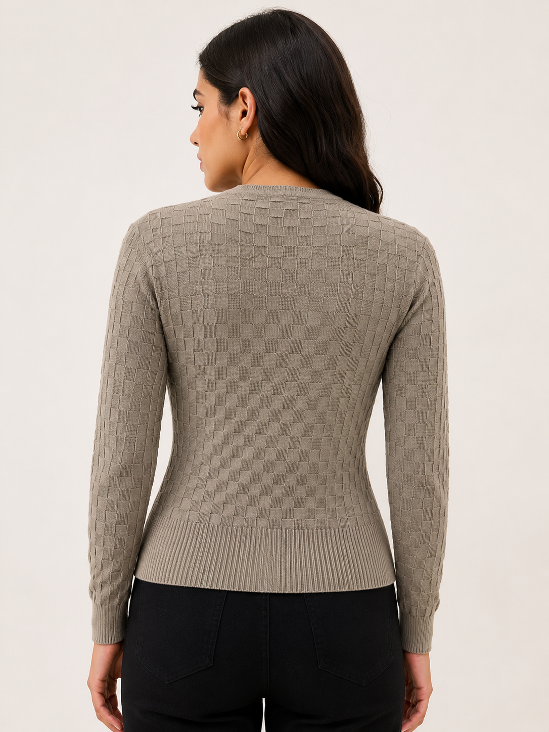 WOOLEN-box Buttan opan DUSTY GRAY COLOUR